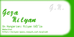 geza milyan business card